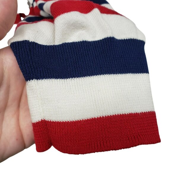 Lands End 100% Supima Cotton Navy Blue Red White Stripe Button Front Cardigan 2X - Picture 9 of 10